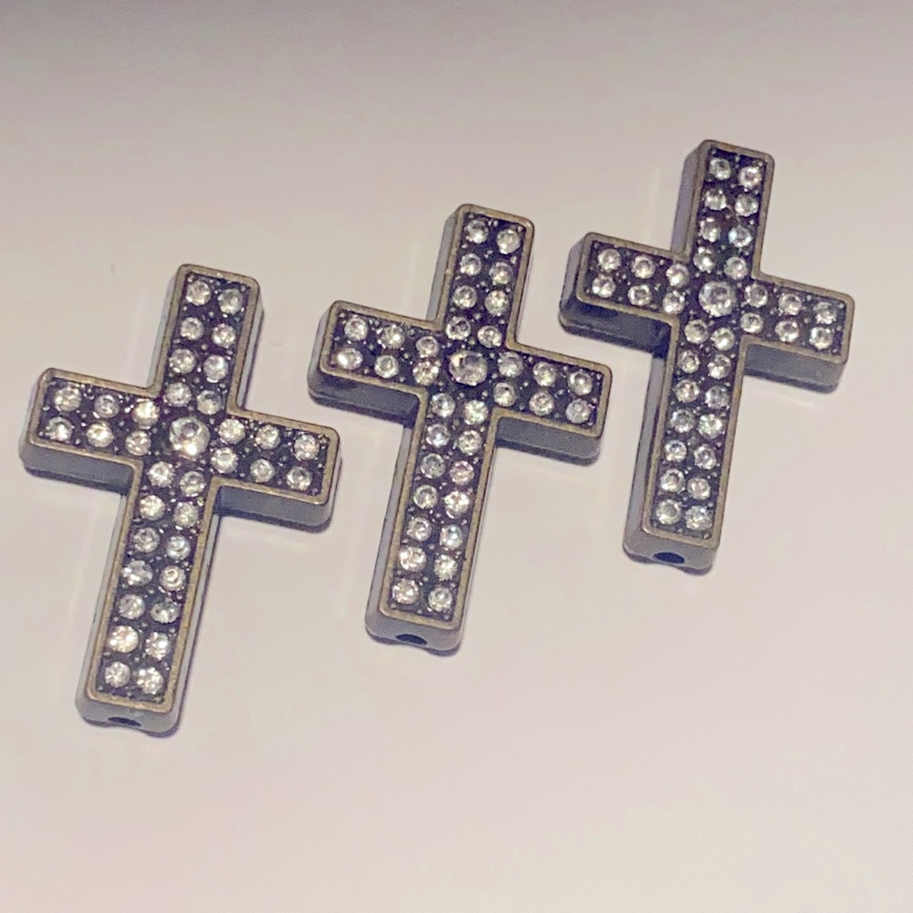 Funky rhinestone cross beads for crafting